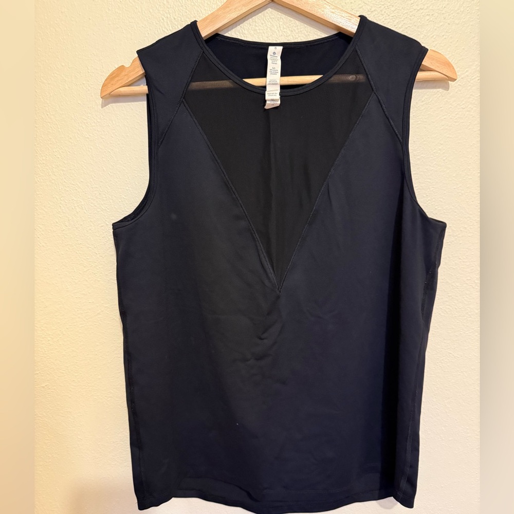 Lululemon Black Mesh Detail Tank Top